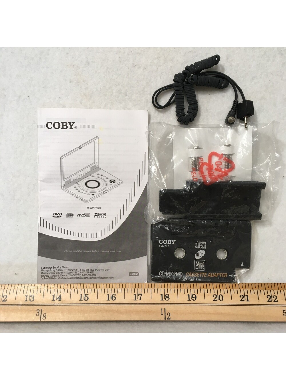 COBY Portable CD/MP3/MD Aux Cord Cassette Adapter CA747